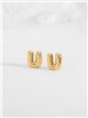 Pendientes letra U - Acero inoxidable