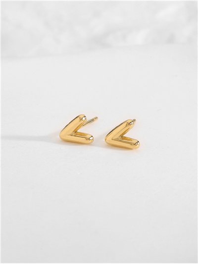 Pendientes letra V - Acero inoxidable