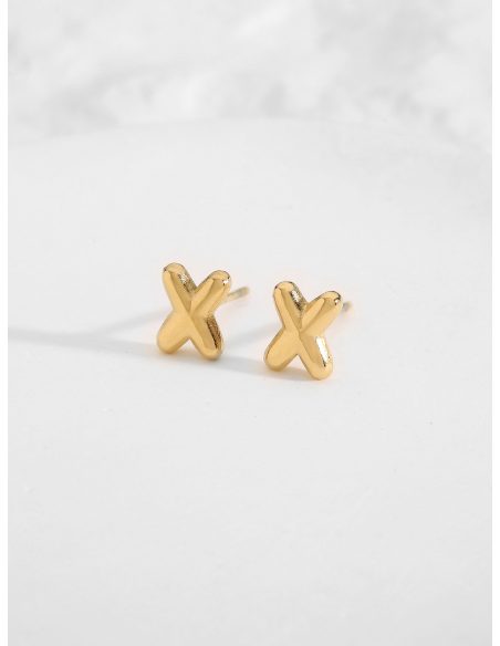 Pendientes letra W - Acero inoxidable