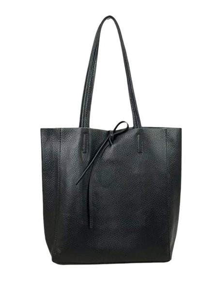 Bolso shopper piel con asa largas y bolsillo interior