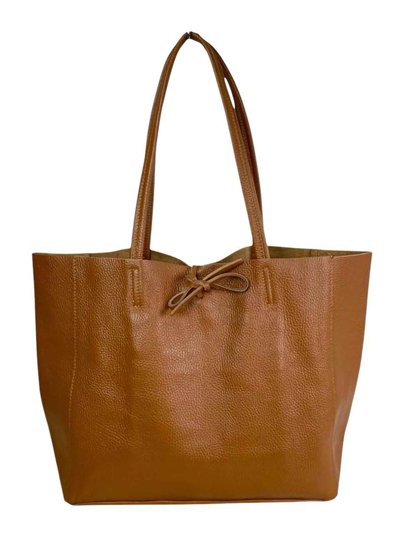 Bolso shopper amplio piel con asa largas y bolsillo interior