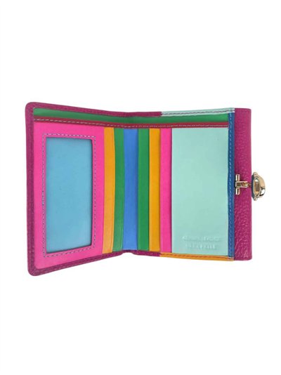 Monedero piel tarjetero multicolor cierre de click 2