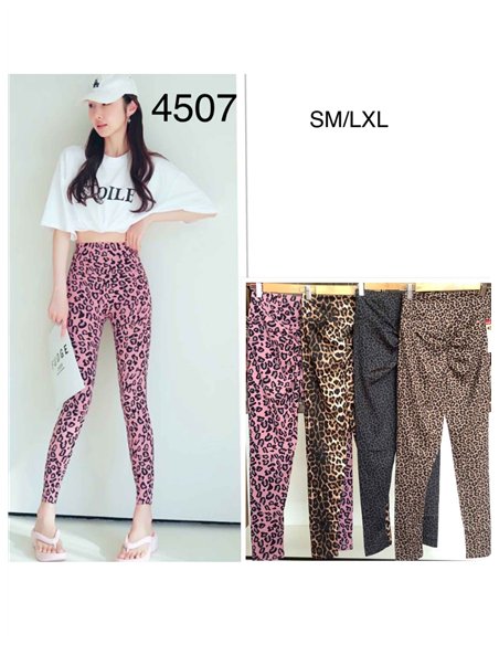 Leggings deportivos scrunch leopardo