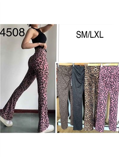 Leggings flare deportivos scrunch leopardo 2