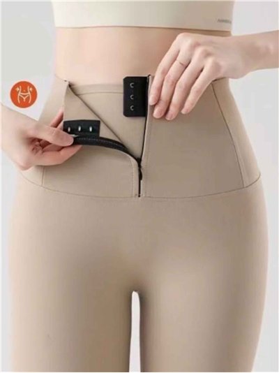 Leggings deportivos efecto vientre plano con cremallera