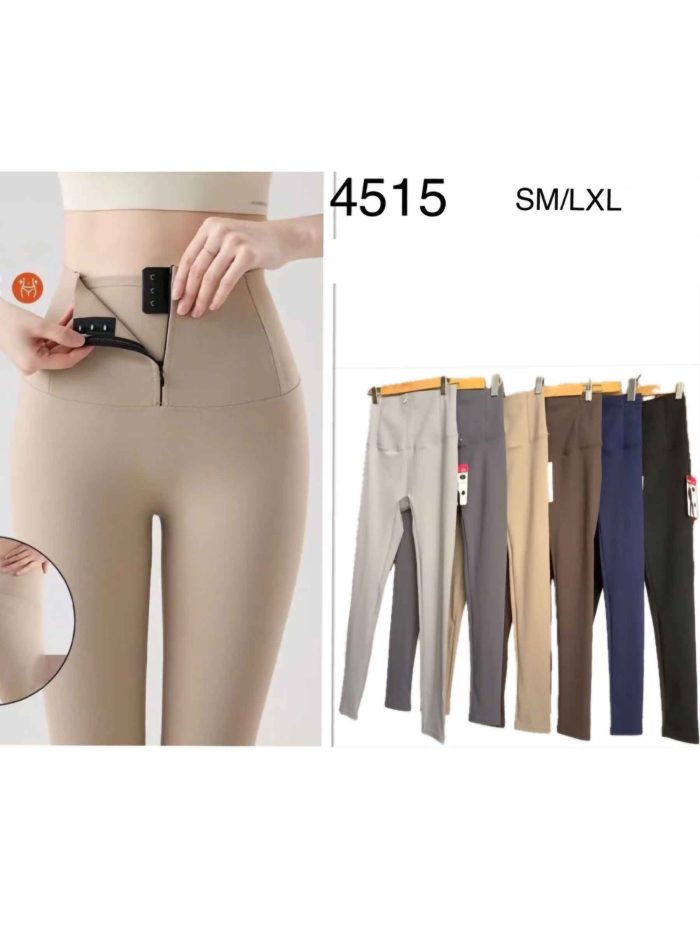 Leggings deportivos efecto vientre plano con cremallera