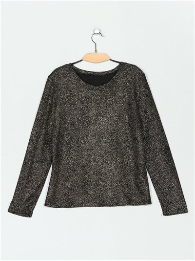 Camiseta glitter manga larga