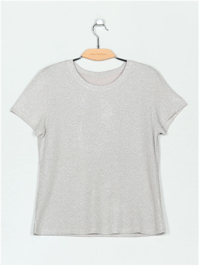 Camiseta glitter manga corta