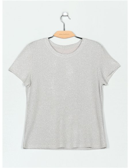 Camiseta glitter manga corta