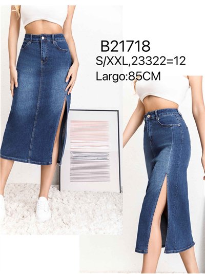 Falda denim midi abertura 2