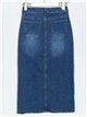 Falda denim midi abertura lace up