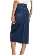 Falda denim midi bolsillos
