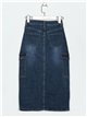 Falda denim midi bolsillos