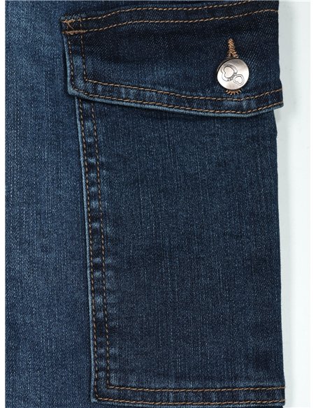Falda denim midi bolsillos