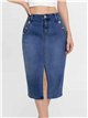 Falda denim midi botones