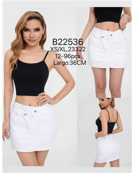 Short falda denim botones