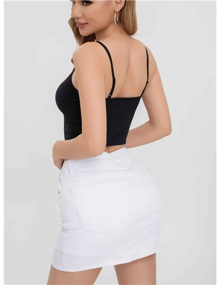 Short falda denim botones