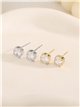 Pendientes redondos con circonitas - Acero inoxidable