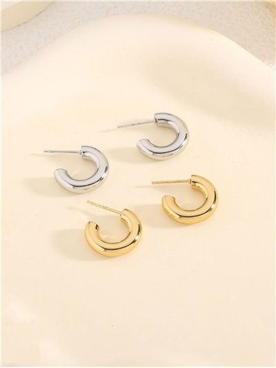 Pendientes aros abiertos 16 mm - Acero inoxidable