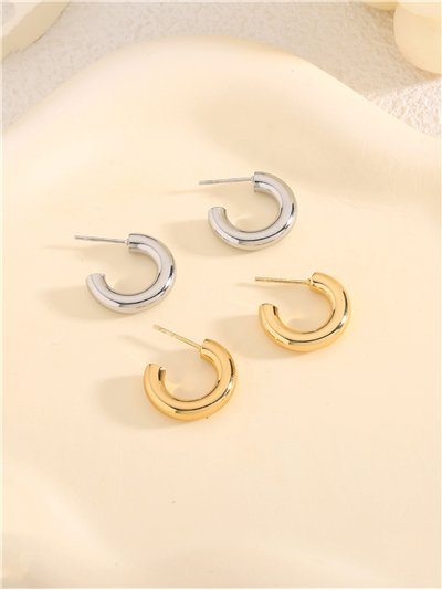 Pendientes aros abiertos 18 mm - Acero inoxidable