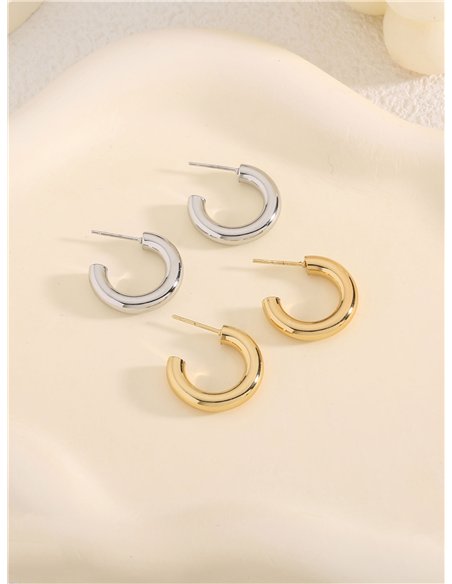 Pendientes aros abiertos 20 mm - Acero inoxidable