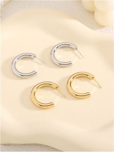 Pendientes aros abiertos 26 mm - Acero inoxidable