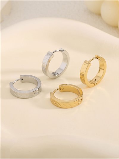 Pendientes aros 14 mm - Acero inoxidable
