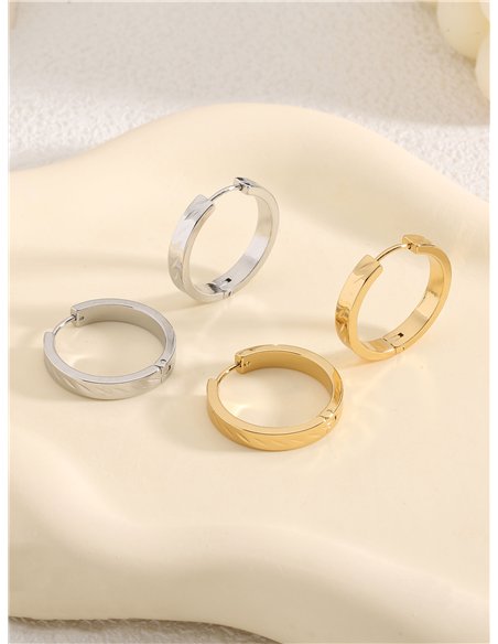 Pendientes aros 20 mm - Acero inoxidable