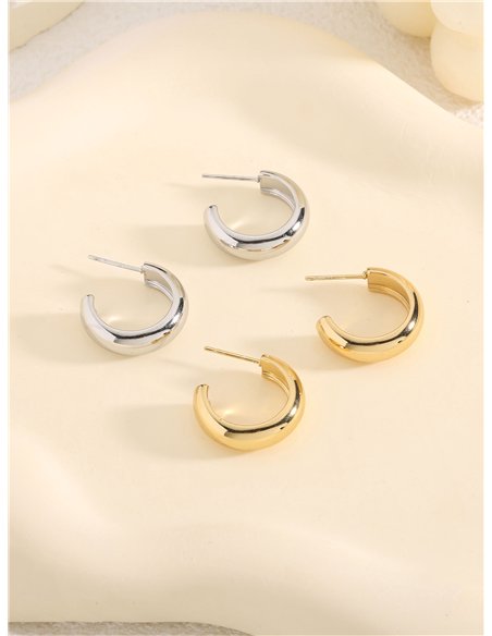 Pendientes aros abiertos - Acero inoxidable