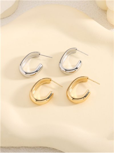 Pendientes aros alargados  - Acero inoxidable