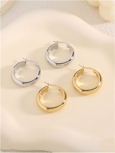 Pendientes aros 24 mm - Acero inoxidable