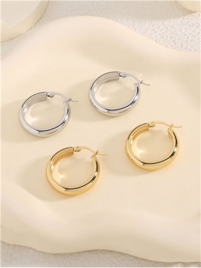 Pendientes aros 26 mm - Acero inoxidable