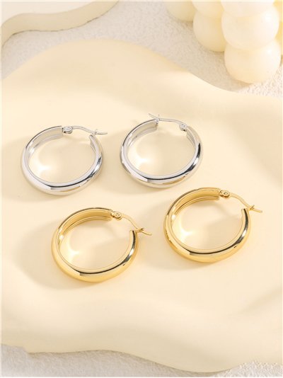 Pendientes aros 30 mm - Acero inoxidable