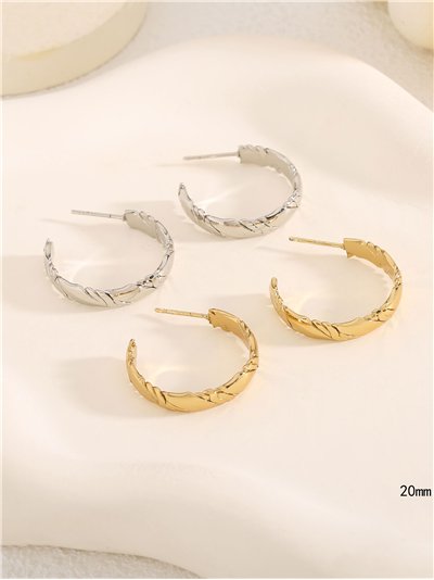 Pendientes aros abiertos 20 mm - Acero inoxidable