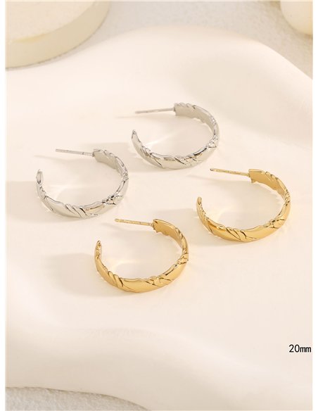 Pendientes aros abiertos 20 mm - Acero inoxidable
