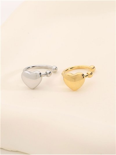 Pendientes aros corazones - Acero inoxidable