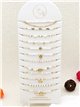Conjunto de 12 pulseras cadenas con perlas y charms - Acero inoxidable - Expositor incluido