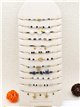 Conjunto de 12 pulseras cadenas con colgantes y abalorios - Acero inoxidable - Expositor incluido