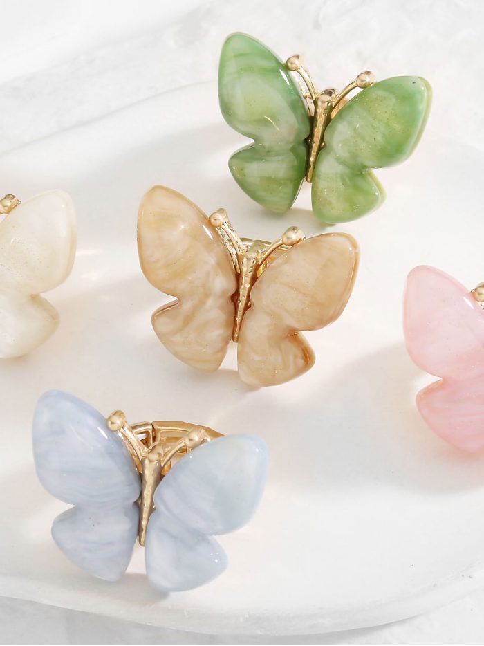 Anillo mariposa con resina - Acero inoxidable