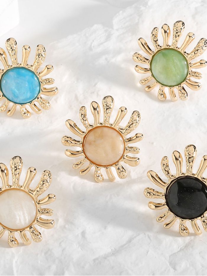 Anillo sol con resina - Acero inoxidable