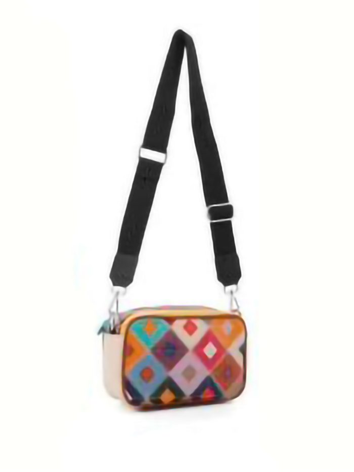 Bolso bandolera multicolor de piel