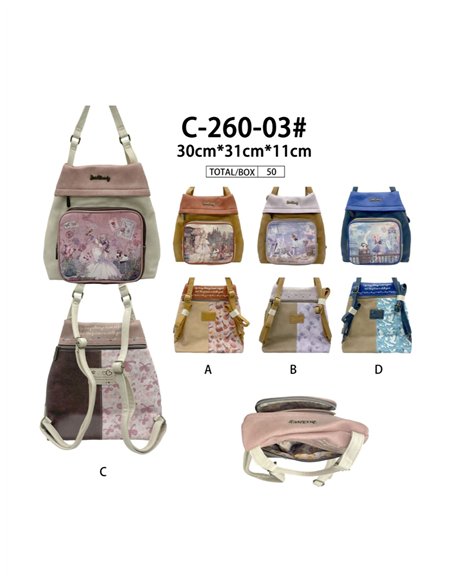 Mochila amplia estampada