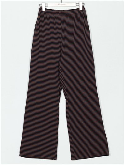 Pantalón felpa recto rayas