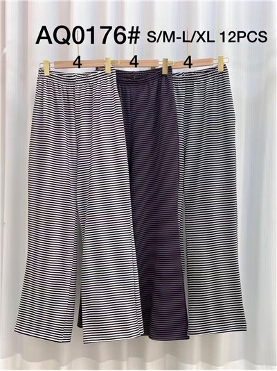 Pantalón felpa recto rayas 2