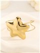 Brazalete abierta rígida estrella - Acero inoxidable