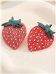 Resin strawberry earrings - Stainless Steel