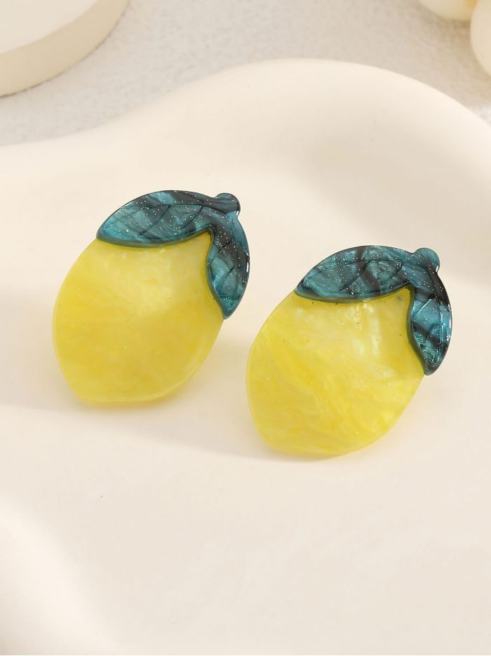 Zitronenharz-Ohrringe - Edelstahl