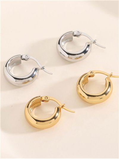 Pendientes aros 16 mm - Acero inoxidable 2