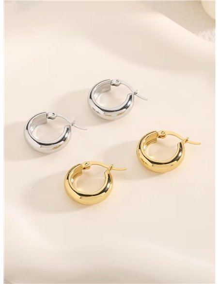 Pendientes aros 18 mm - Acero inoxidable
