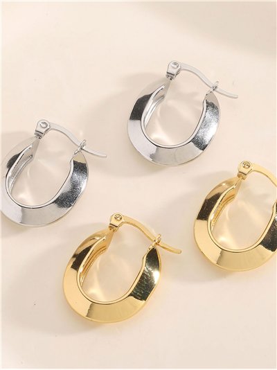 Pendientes aros alargados  - Acero inoxidable 2